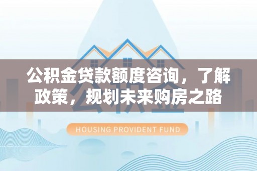 龙湖公积金贷款额度咨询，了解政策，规划未来购房之路